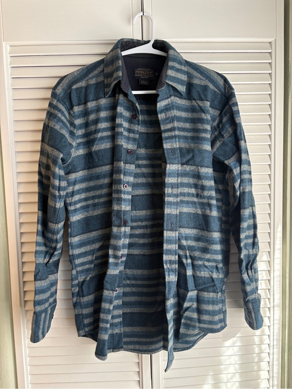 Pendleton Men's Blue Striped Flannel Shirt Jacket